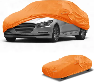 Produktbild von Autoabdeckung Wasserdicht Alle Wetter Automobil Au?en Anti-UV Sonne Regen Schutz Vollst?ndige Au?enabdeckung fš¹r Genesis G80 210D-PU Orange mit Reflektierenden Streifen