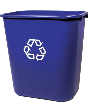 Produktbild von Rubbermaid Papierkorb 26,6 Liter rechteckig PE blau