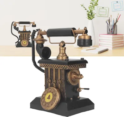 Zdjęcie produktu dla Retro model telefonu stacjonarnego, wielofunkcyjna dekoracja biurka do salonu