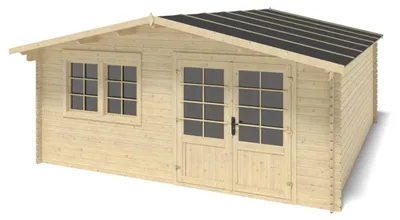 Immagine prodotto di Casetta da giardino in legno - 25m2 - 5x5m - 34mm - colore: naturale