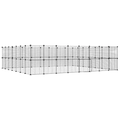 Obrázek produktu pro 60panelová ohrádka pro zvířata s dvířky černá 35 x 35 cm ocel