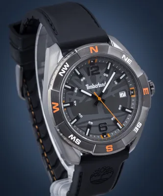 Produktbild von Timberland Herrenuhr 44mm, Quarz, Silikonband, graues Zifferblatt