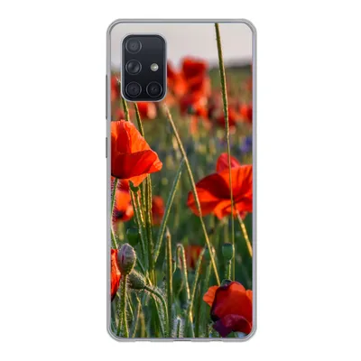 Produktbild von MuchoWow® Handyhülle Schutzhülle Hülle für Samsung Galaxy A51 Blumen - Mohnblumen - Natur - Rot Silikon Softcase Handy Hülle - Schutzabdeckung