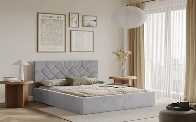 Obrázek produktu pro Postel MARSALA 160x200 světlešedá s úložným prostorem