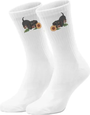 Produktbild von epicsocks Dackel Dreams Sonnenblume Socken in 37-41 im Paar