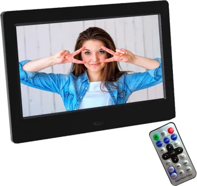 Obrázek produktu pro Fotorámeček 7", podpora SD karet, možnost uchycení na zeď, černá