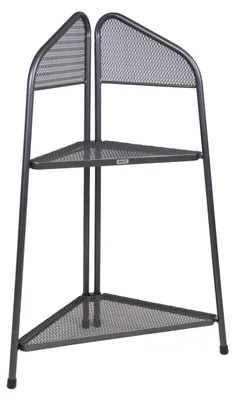 Produktbild von Eckregal EDKO - Stahl Grau 100x48x48cm | Standregal Ecke Wohnzimmerregal Dekorregal