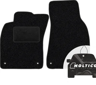 Immagine prodotto di moto-MOLTICO tappetini anteriori auto velours tappetini auto nero set 2 pezzi adatto per Audi A6 C6 2006-2011