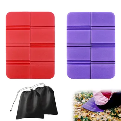 Produktbild von Outdoor-Sitzkissen, faltbar, Sitzpolster, Outdoor-Thermo-Sitzkissen, wasserdichtes Sitzkissen, Kinder-Sitzmatte für Outdoor, Camping，Rot+Lila