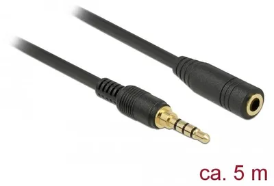 Produktbild von DeLOCK 85635, 3.5mm, Männlich, 3.5mm, Weiblich, 5 m, Schwarz