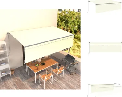 Obrázek produktu pro vidaXL Markýza ručně zatahovací s roletou 5x3 m krémová - Markýzy