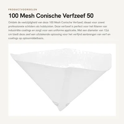 Image de Filtre 100 mesh - Conception robuste - Léger - 50 pièces - 13,6 cm