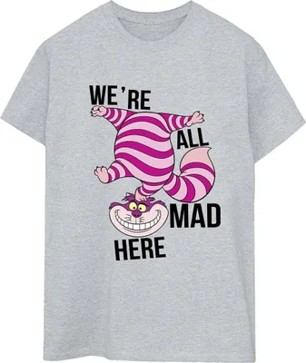 Produktbild von Disney - "Alice In Wonderland All Mad Here" T-Shirt für Damen BI9058 (XXL) (Grau)