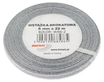 Produktbild von Silbernes Glitzerband, 6 mm x 22 m – Brewis