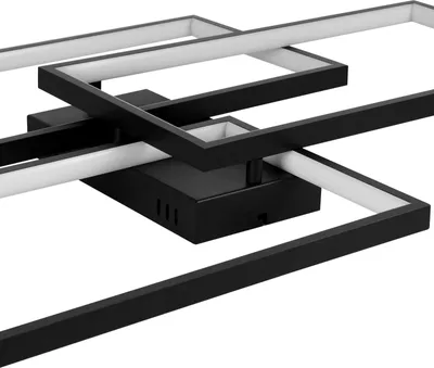 Produktbild von ZMH LED Deckenleuchte Schwarz Dimmbar mit Fernbedienung Wohnzimmer Deckenlampe  80CM 74W Modern Rechteck Metall für Schlafzimmer Kinderzimmer küchen