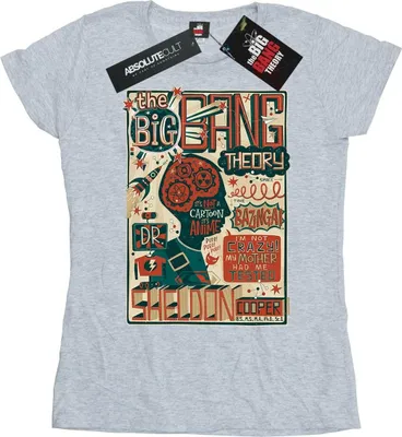 Imagen del producto de Camiseta para mujer de la serie "The Big Bang Theory" (BI9442), talla S, color gris