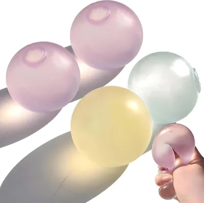 Produktbild von 4 Stück Anti-Stressbälle - 6 cm Quetschbälle - squishy stressreduzierendes Spielzeug - Erwachsene und Kinder - Entspannung