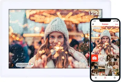 Produktbild von Rollei Smart Frame WiFi 100 in weiß. 10.1 Zoll digitaler Bilderrahmen mit WiFi-Funktion zur Wiedergabe Ihrer Fotos und Videos mit Ton., Farbe:weiß