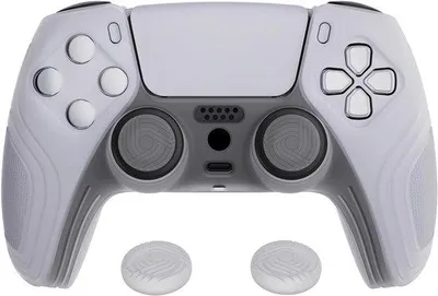 Immagine prodotto di Custodia antiscivolo in silicone per controller da gioco, trasparente e bianca