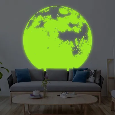 Obrázok produktu pre Decords, nástenná dekorácia – svietiaci mesiac, 500 x 500 cm