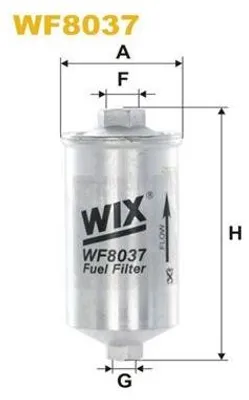 Produktbild von Kraftstofffilter WIX FILTERS WF8037 für VW GOLF I Cabriolet (155) Anschraubfilter