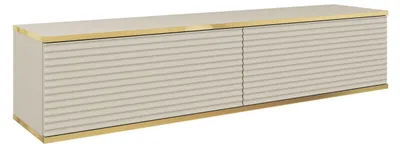 Produktbild von Masseno TV-Schrank VENEZIA 135 cm Fernsehschrank mit 2 Türen TV-Lowboard für Wohnzimmer Modern 135x32x30 cm Beige / Beige