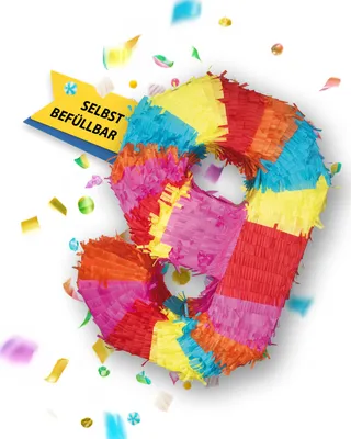 Produktbild von Pinata Zahl 9 Geburtstag Schlagpinata 50 x 35 cm Dekoration Geburtstagsdeko Schlag-Spiel 9-ter Kindergeburtstag