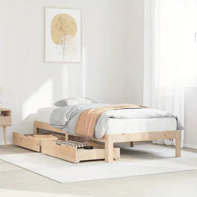 Immagine prodotto di Letto moderno e minimalista con contenitore integrato, dimensioni 75x190 cm, realizzato in legno massello