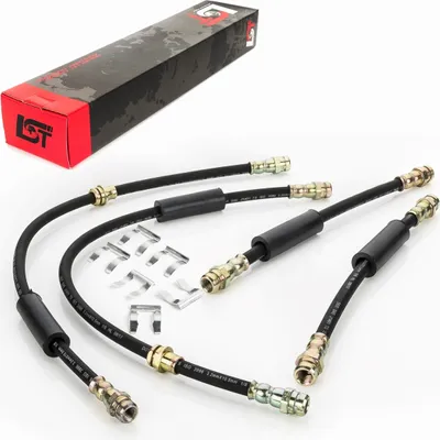 Produktbild von 4x Bremsleitung Bremsschlauch vorne hinten + Halteklammer für Audi TT 8J3 8J9