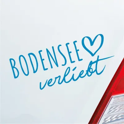 Produktbild von Auto Aufkleber Bodensee verliebt Herz See Sea Liebe Car 19x8 cm Hellblau Sticker Heckscheibenaufkleber
