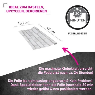 Produktbild von Klebefolie Mauer weiß - 45x150cm