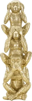 Zdjęcie produktu dla o Ferretti figurka dekoracyjna małpka wieża Ø10,5x30 cm błyszczące złoto