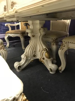 Produktbild von Möbel Tisch 8x Stuhl Sets Esszimmer Garnitur Holz Komplett Barock Rokoko Gruppe