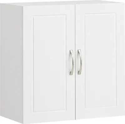 Productafbeelding van Hangschrank - FRG231 - Voor wandmontage - Met verstelbare legplank - 60 x 60 x 30 cm - Geschikt voor badkamer/keuken/woonkamer - Donkergrijs