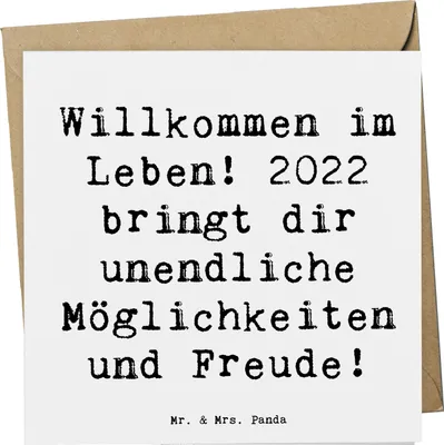 Produktbild von Mr. & Mrs. Panda Grußkarte Spruch 2022 Geburtstag Freude - Weiß - Geschenk, Geburtsjahr, Glückwunsch, Inspiration, anlasskarte, Happy Birthday, Alter, Motivation