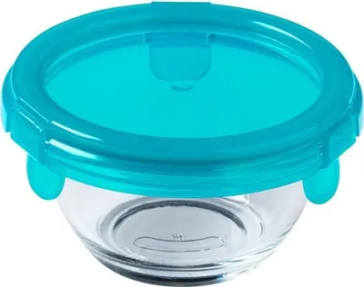 Produktbild von PYREX - BABY PLUS - Runde Glasschale mit blauem Deckel 11 cm