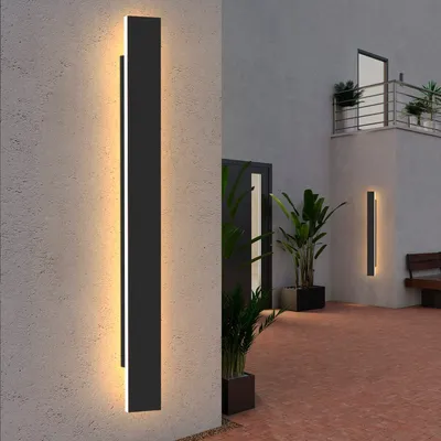 Immagine prodotto di ZMH LED wall light outdoor nero bianco caldo 26W 3000K IP65 impermeabile lampada da esterno 104CM acrilico illuminazione esterna per casa parete giardini terrazza