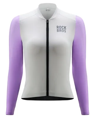 Immagine prodotto di ROCKBROS maglia ciclismo donna maglia ciclismo manica lunga traspirante giacca ciclismo estate MTB abbigliamento ciclismo grigio-viola XXL