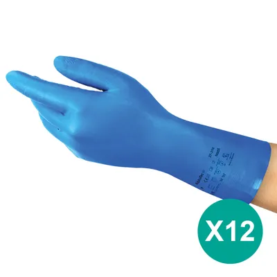 Produktbild von Nitril arbeitshandschuhe Gummihandschuhe Blau 12 PR / AlphaTec 37-310