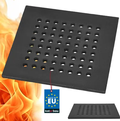 Immagine prodotto di KOTARBAU® Griglia Camino Ghisa 32,5 x 32 cm Nero Griglia in Ghisa per Camino Massiccia Robusta per Stufa Caminetto Facile da Pulire