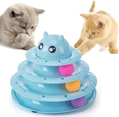 Produktbild von Interaktiver Katzenballturm mit 3 Ebenen