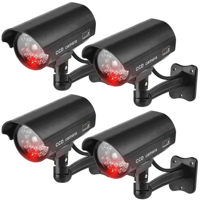 Immagine prodotto di Solidchoice - Set di 4 telecamere finte con LED lampeggianti per la sicurezza