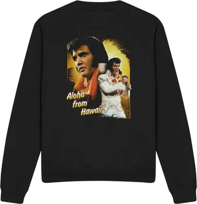 Immagine prodotto di Elvis Presley - Felpa "Aloha" per uomo/donna Unisex TV32309 (L) (Nero)