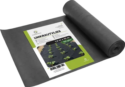 Image de Garronda Toile anti-mauvaises herbes 150 g/m² Noir 1,2 m x 10 m Perméable à l'eau Résistante aux UV Couverture de sol pour allées et surfaces en pierre GD-0177