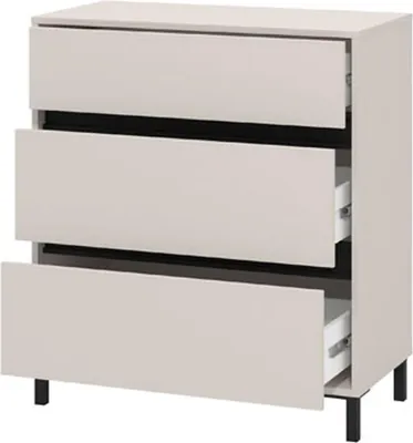 Immagine prodotto di Dmora Cassettiera Mapello 80x40x90h cm Beige, 3 Cassetti Apertura Scorrevole