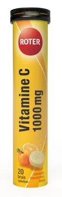 Productafbeelding van Roter Vitamine C Bruis 1000 mg abrikoos sinaasappel (20 bruistabletten)