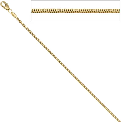 Produktbild von JOBO Schlangenkette 333 Gelbgold 1,6 mm 50 cm Karabiner Gold Kette Halskette