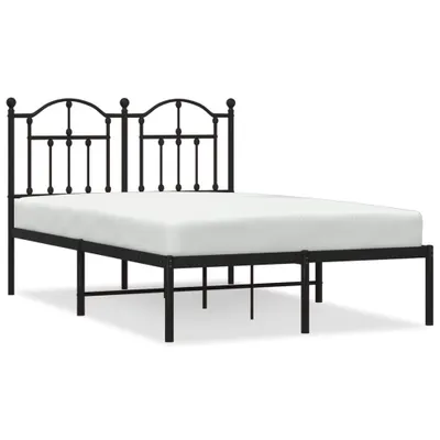 Produktbild von Bettgestell mit Kopfteil Metall Schwarz 120x190 cm