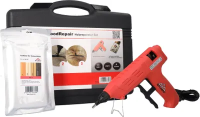 Produktbild von STUBAI WoodRepair Holzreparatur Satz BASIC mit Astfüller-Pistole 80W & Kompaktbeutel Mix 1