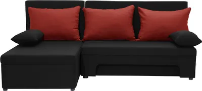 Produktbild von Ecksofa mit Schlaffunktion ERES - Schwarz/Rot